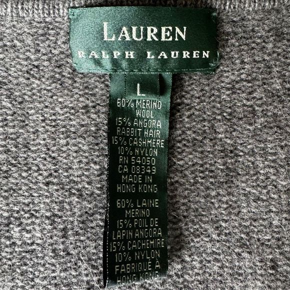 Lauren Ralph Lauren Women’s Merino Wool Hooded Sweater Vest With Horn Toggles L - Picture 7 of 7